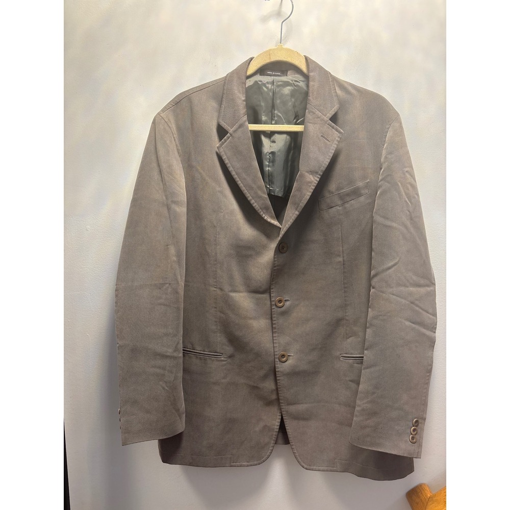 Armani Collection Mens Taupe Grey Good 3-Button Micro-Texture Sport Coat 42R